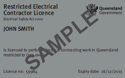 Electrical worker license